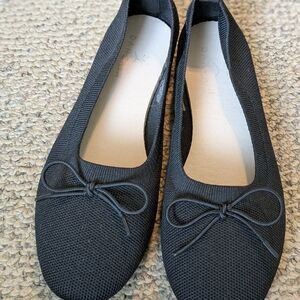Danskin Black Ballet Flats with Bow Detail
